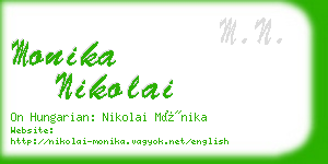 monika nikolai business card